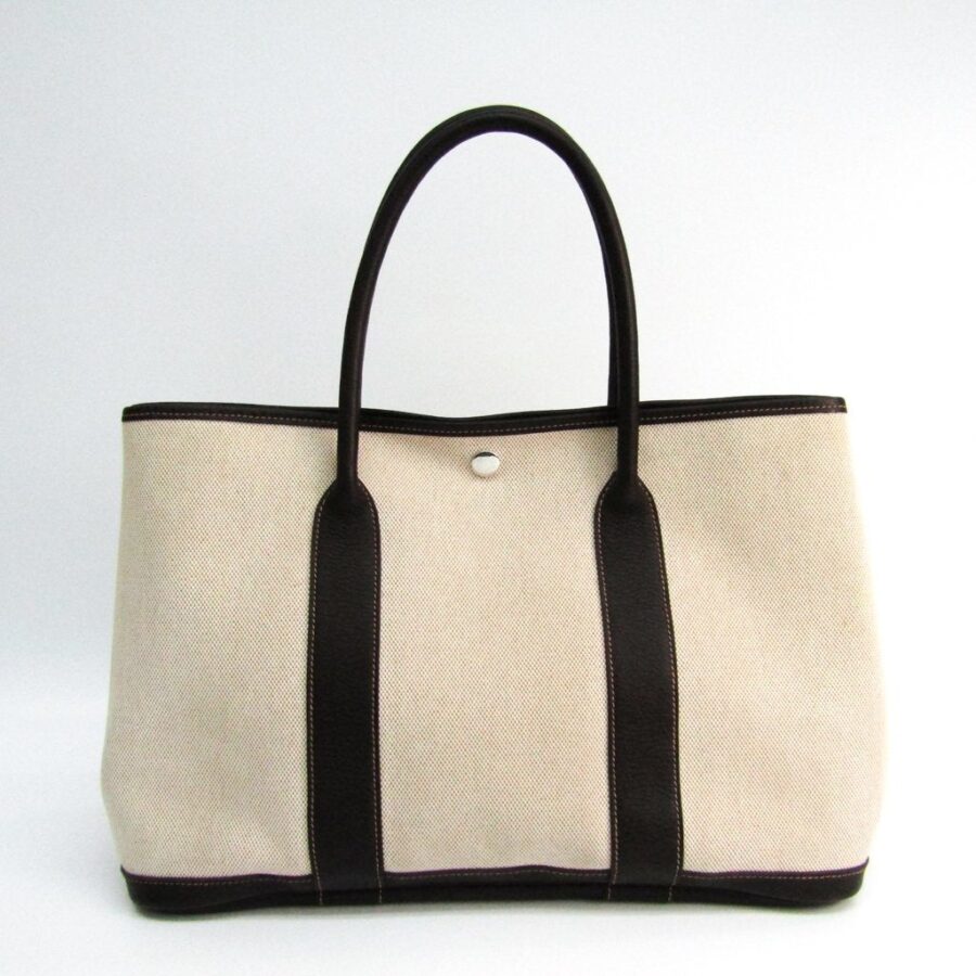 Luxury Hermes Natural/Brown Canvas Garden Party 36 Tote ( ) | Studio Nafay
