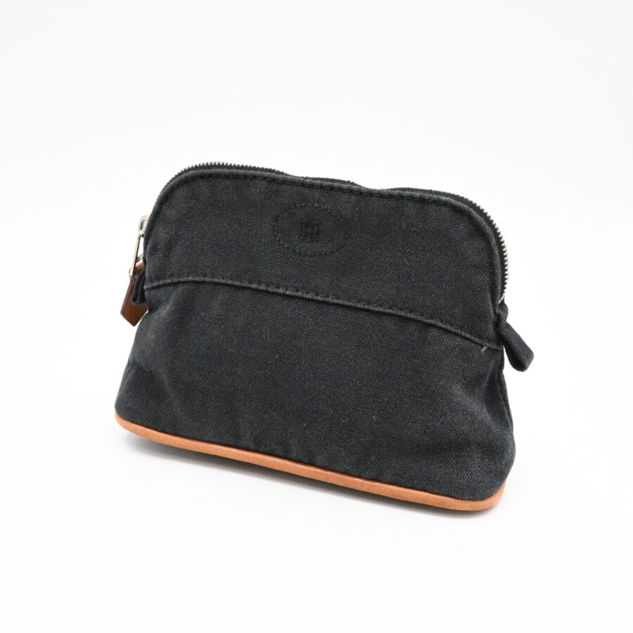 Hermes Mini Mini Bolide Pouch in Black Canvas | Studio Nafay