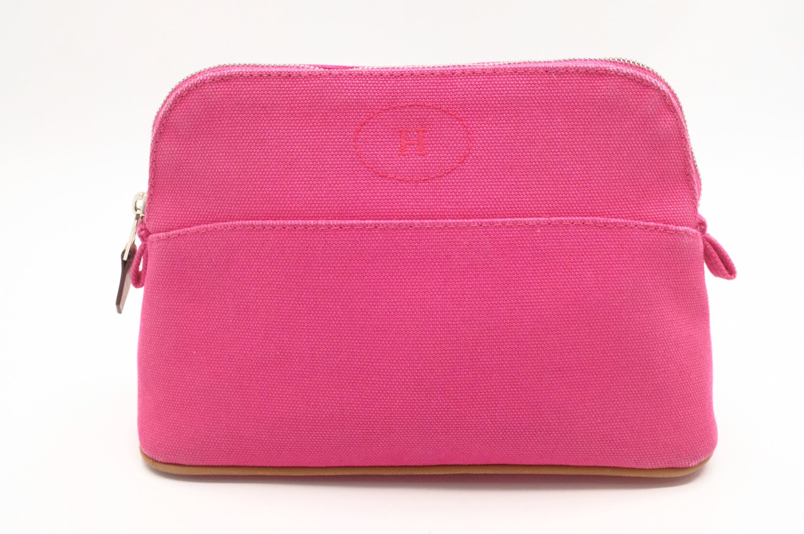 Hermes Mini Bolide Pouch in Pink Canvas