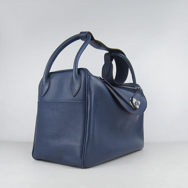 Luxury Hermes Lindy 6208 Ladies Lambskin Blue Handbag | Studio Nafay
