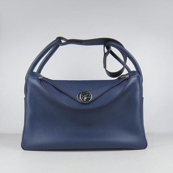 Luxury Hermes Lindy 6208 Ladies Lambskin Blue Handbag