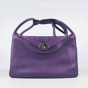 Luxury Hermes Lindy 34cm Handbag 6208 Purple Silver