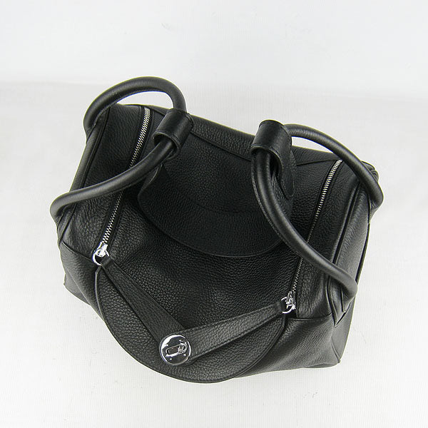 Luxury Hermes Lindy 34cm handbag 6208 black Silver | Studio Nafay
