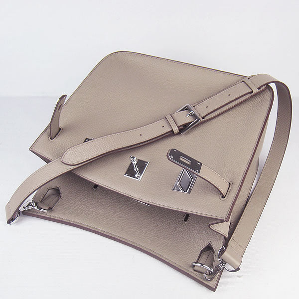 Luxury Hermes Leather Shoulder bag grey silver | Studio Nafay