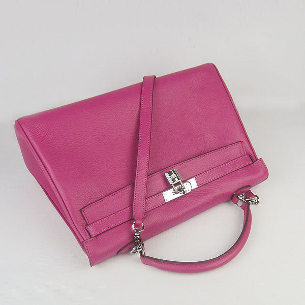 Luxury Hermes Kelly 35cm Togo Leather Handbag Peach/silver