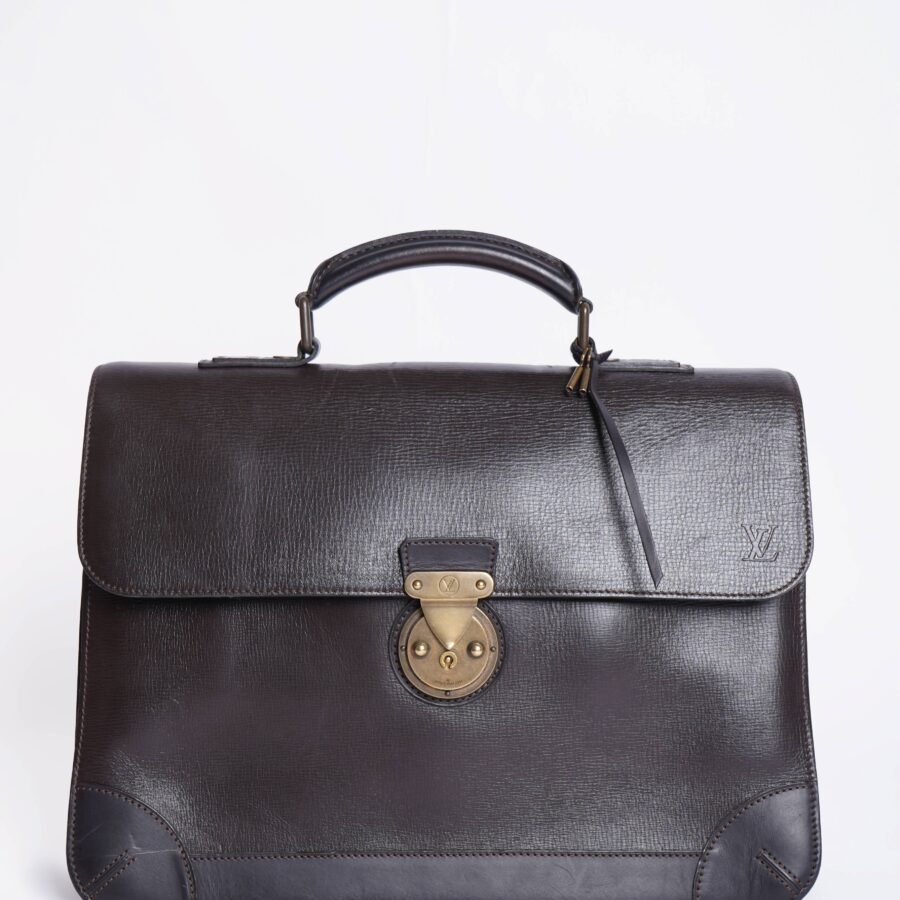 Louis Vuitton Men's Briefcase With Brass Hardware Detailing | Studio Nafay