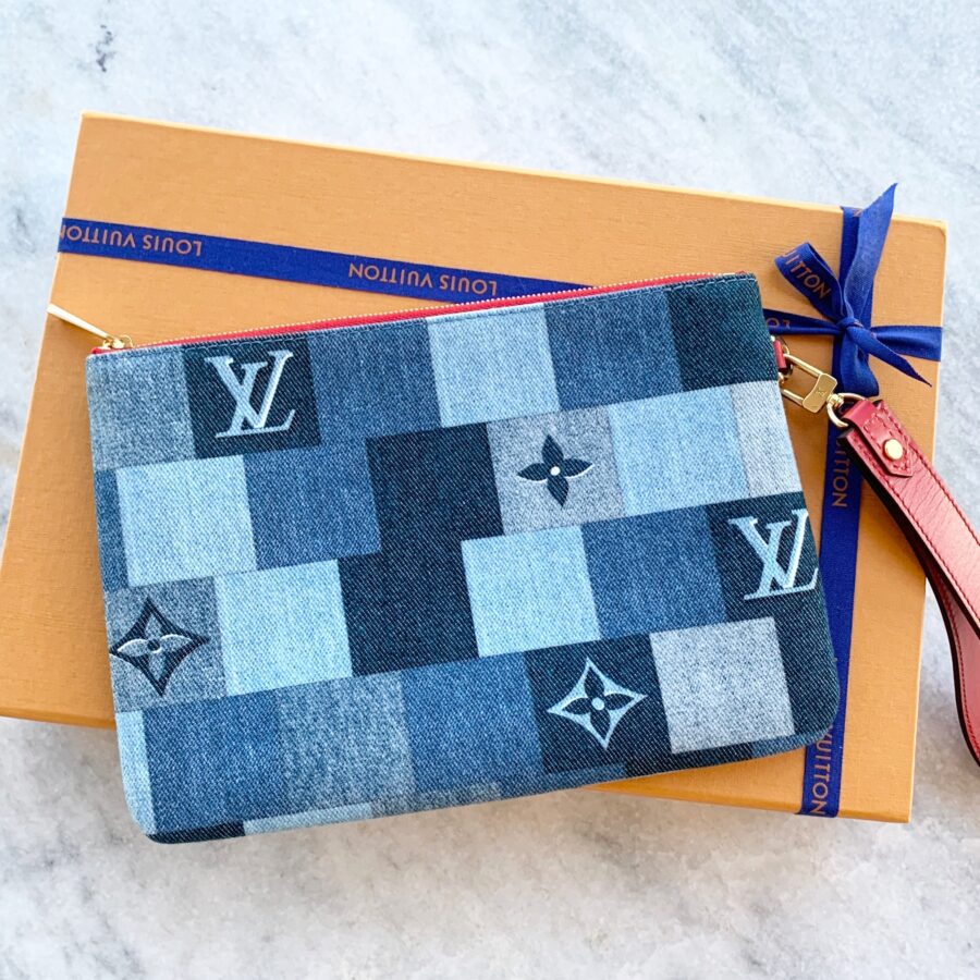 Louis Vuitton Denim Monogram Patchwork City Pouch | Studio Nafay