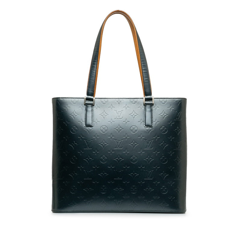 Louis Vuitton Monogram Mat Handbag Leather Blue