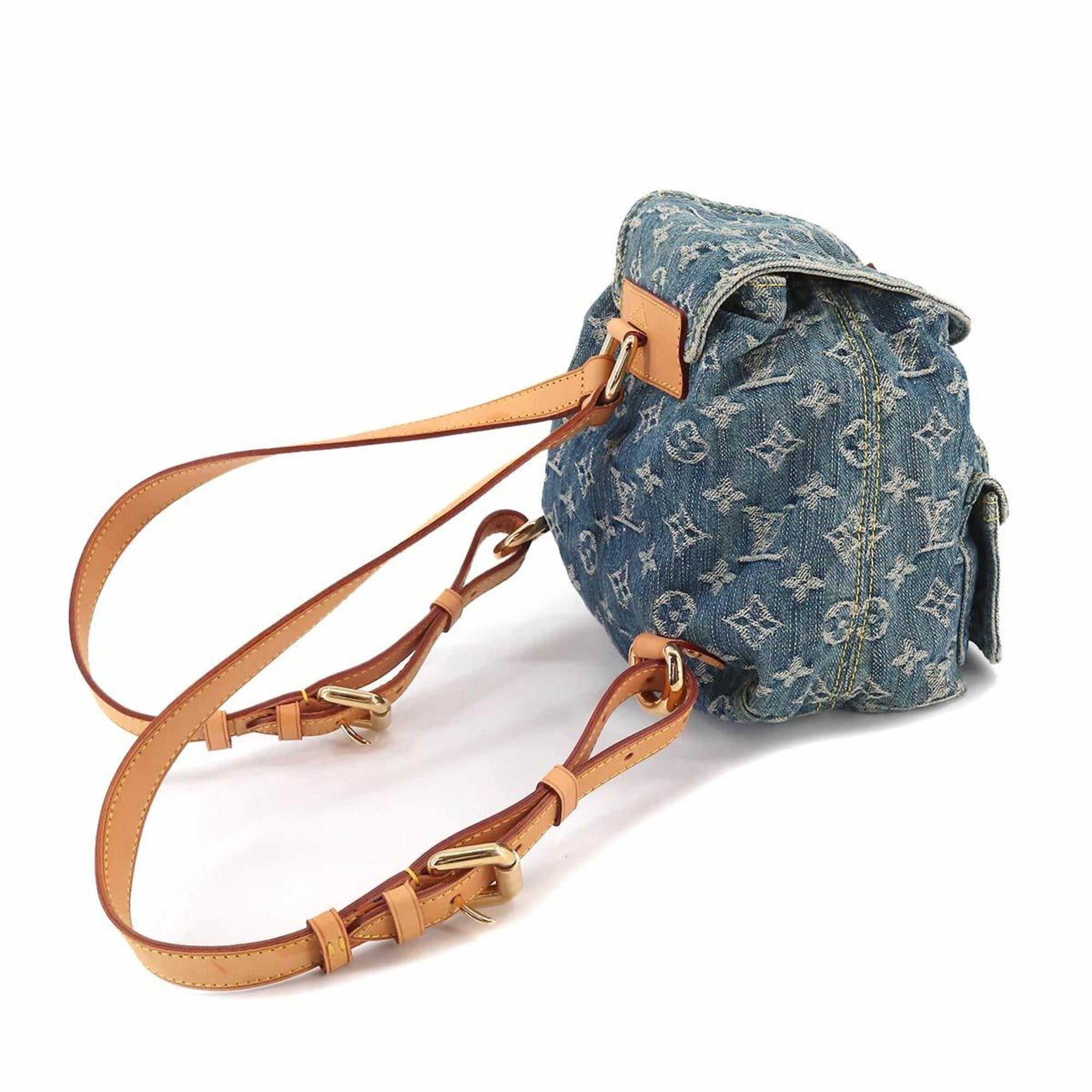 LOUIS VUITTON Monogram Denim Sac A Dos PM Backpack Rucksack Blue