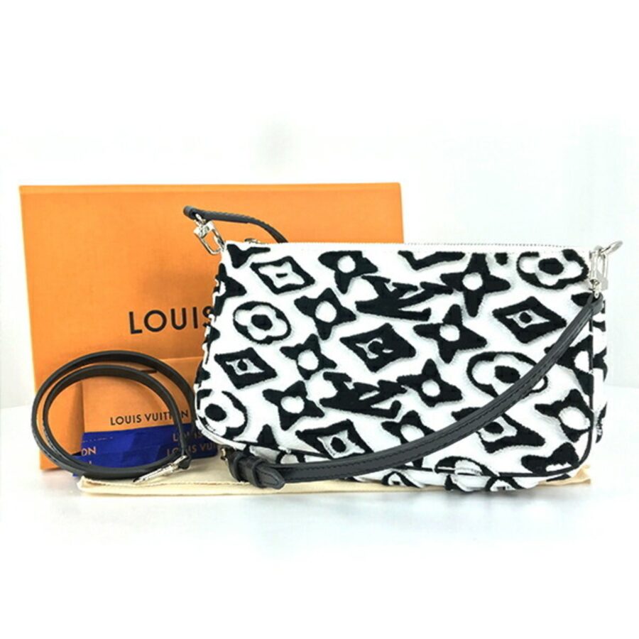 LOUIS VUITTON Mini Pochette Accessory Monogram Urus Fischer LV×UF White Black Women Men | Studio Nafay