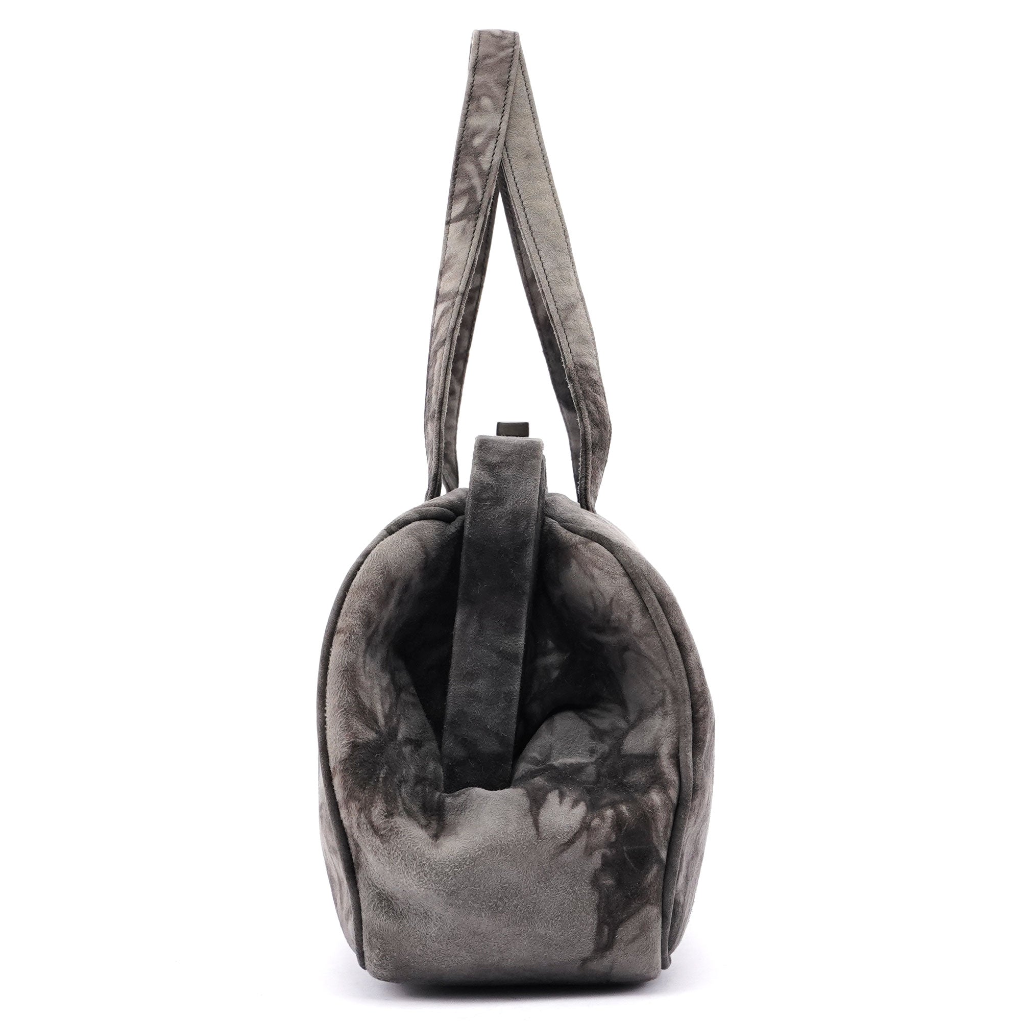 Grey Tie Dye Clutch Top Handle Bag