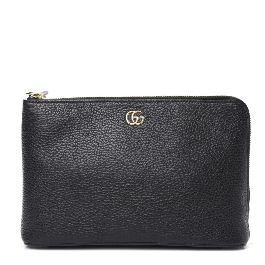 Gucci Calfskin GG Marmont Clutch in Black | Studio Nafay