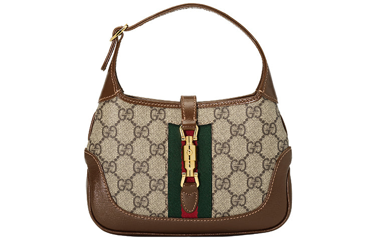 (WMNS) GUCCI Jackie SeriesGG Canvas Clutch Single Shoulder Bag mini Brown Monogram 637092-HUHHG-8565 | Studio Nafay