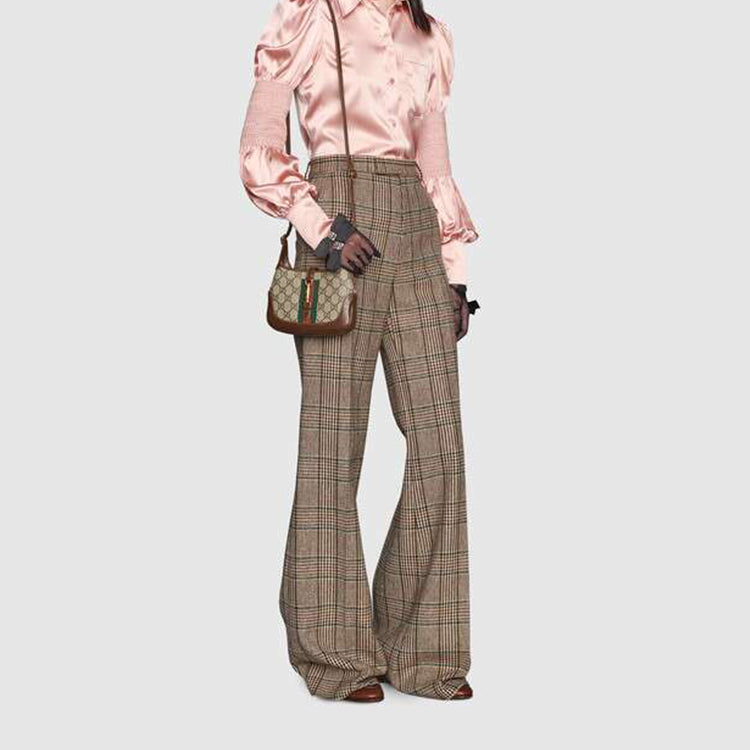 (WMNS) GUCCI Jackie SeriesGG Canvas Clutch Single Shoulder Bag mini Brown Monogram 637092-HUHHG-8565
