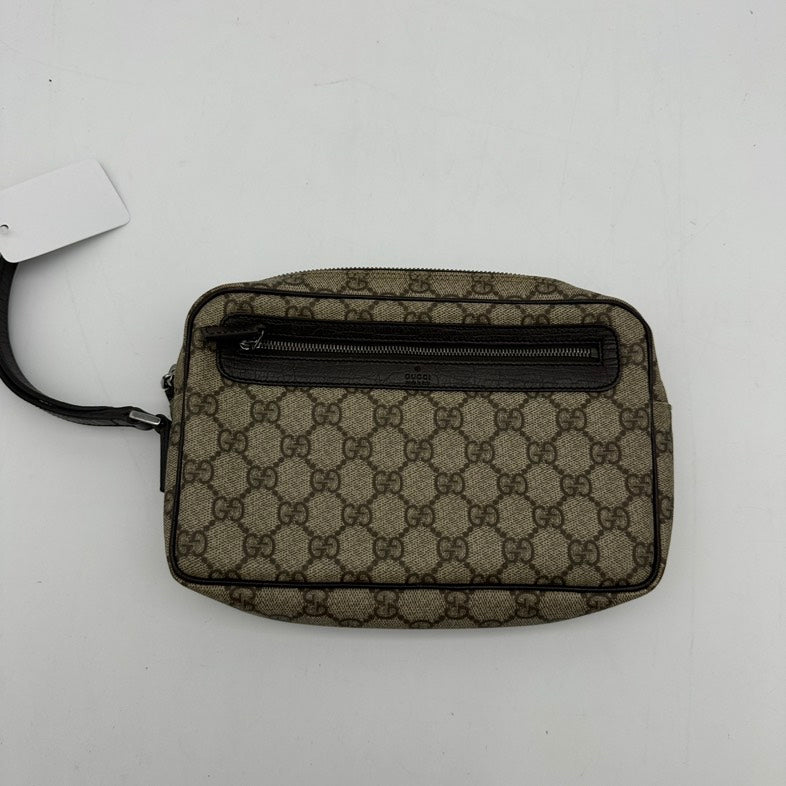 Gucci Beige Canvas Leather Clutches Wristlets Medium | Studio Nafay