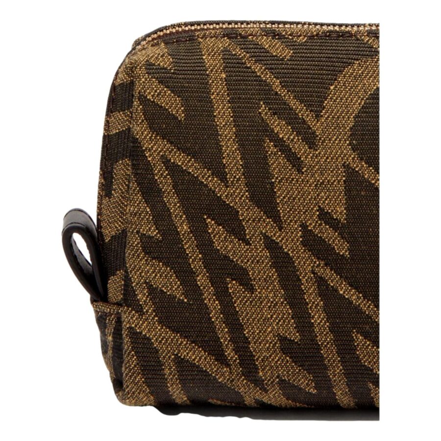 Fendi FF Vertigo Brown Canvas Small Travel Beauty Pouch Clutch Bag | Studio Nafay