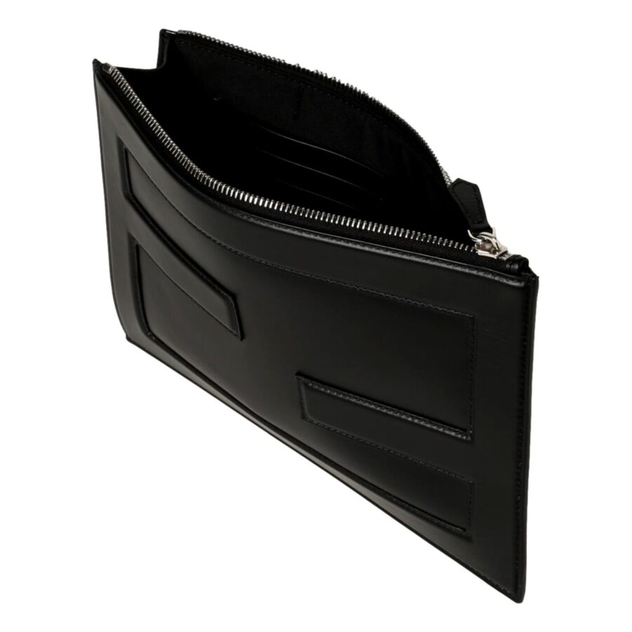 Fendi Baguette Black Calf Leather Embossed Clutch | Studio Nafay