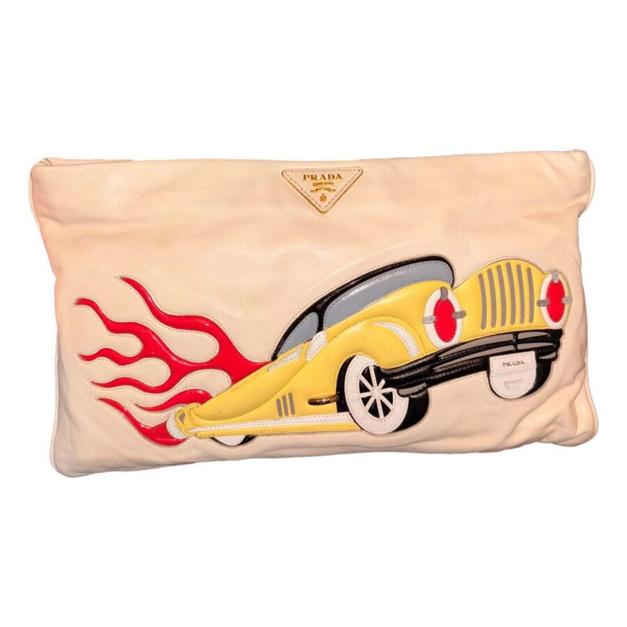 Prada Clutch white bag – front view