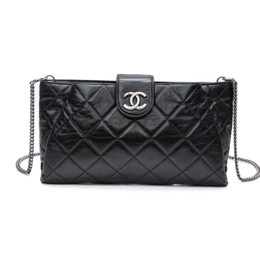 Chanel Clutch black bag – front view