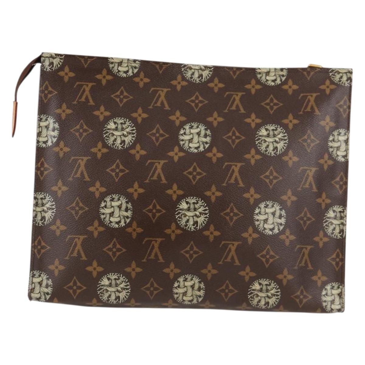 Louis Vuitton Pochette Voyage Brown Canvas Clutch Bag ( )