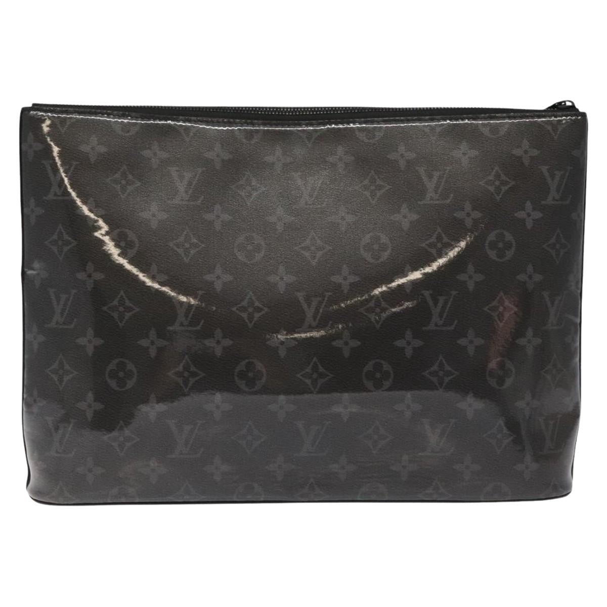 Louis Vuitton Pochette Cosmos Black Leather Clutch Bag ( )