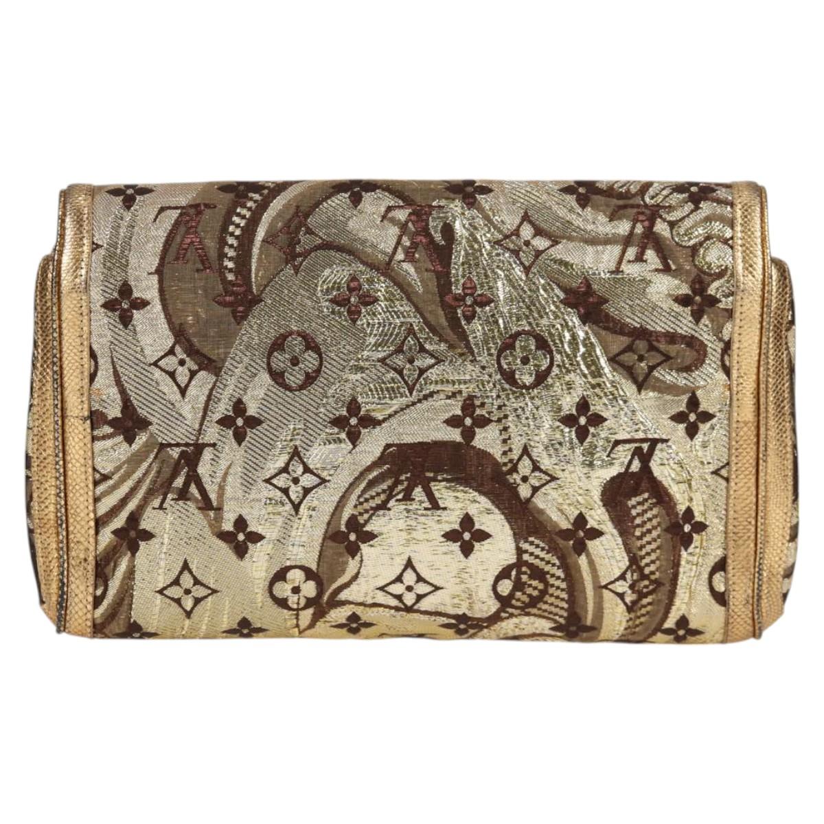 Louis Vuitton Gold Canvas Clutch Bag ( )