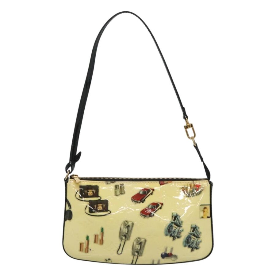 Louis Vuitton Pochette Accessoire Ecru Patent Leather Clutch Bag ( ) | Studio Nafay