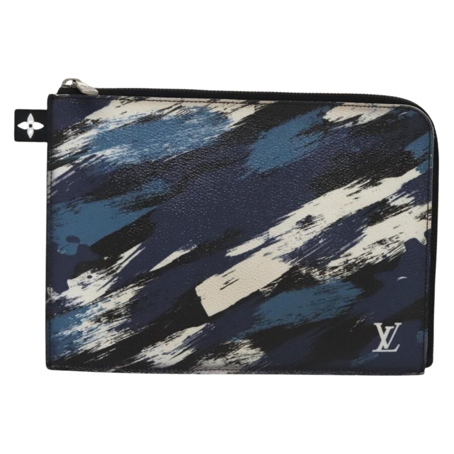 Louis Vuitton Pochette Jour Blue Leather Clutch Bag ( ) | Studio Nafay