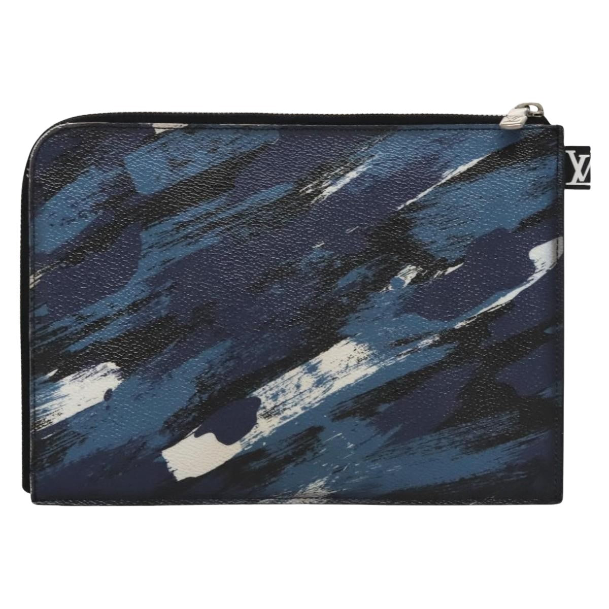 Louis Vuitton Pochette Jour Blue Leather Clutch Bag ( )