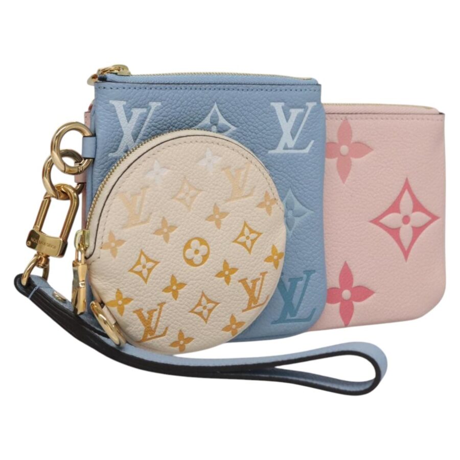Louis Vuitton Trio Pouch Blue Leather Clutch Bag ( ) | Studio Nafay