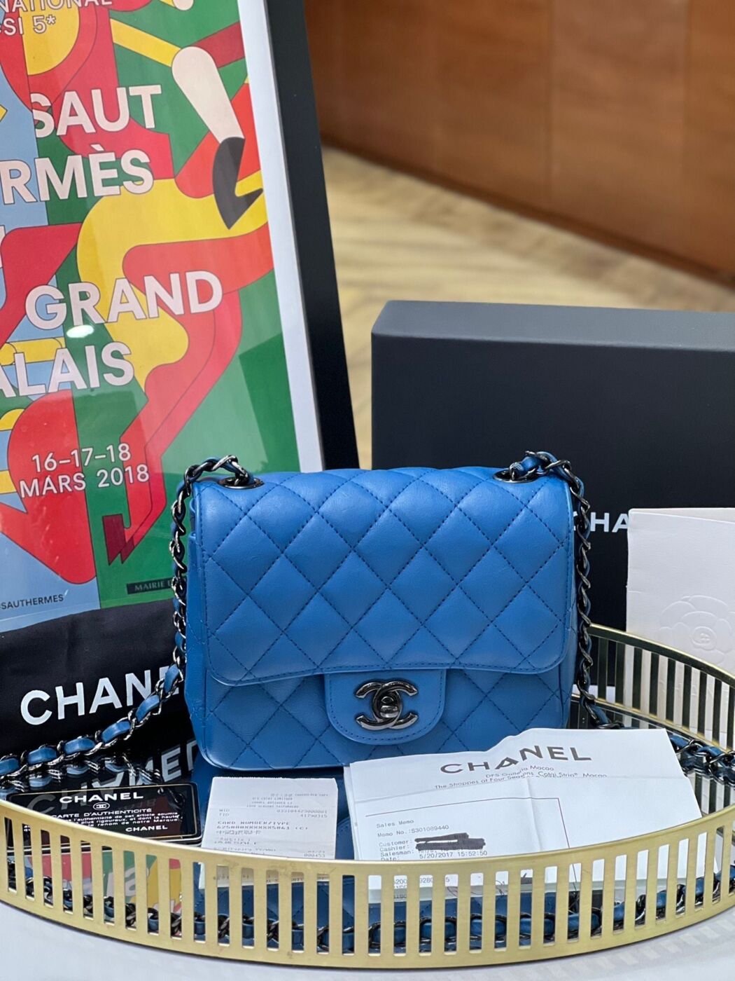Chanel CF MINI Bag Blue 15*12cm 8424