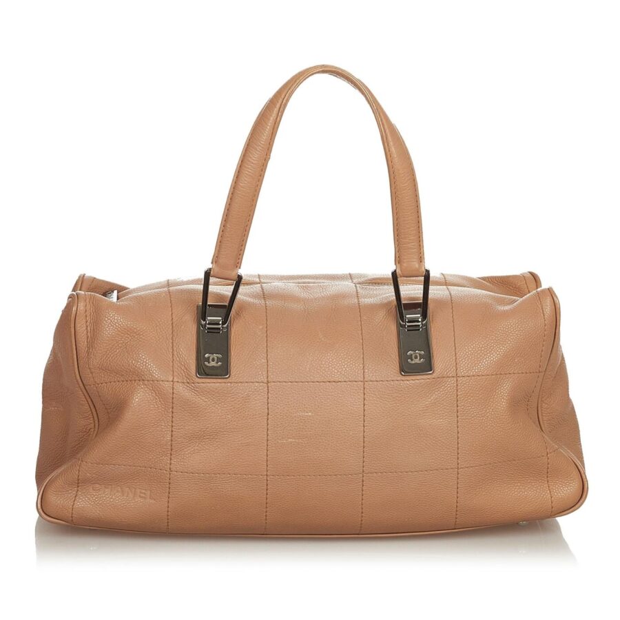 Chanel Choco Bar Caviar Leather Handbag | Studio Nafay