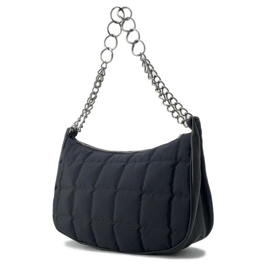CHANEL Chocolate Bar ChainShoulder Black Nylon Lambskin | Studio Nafay