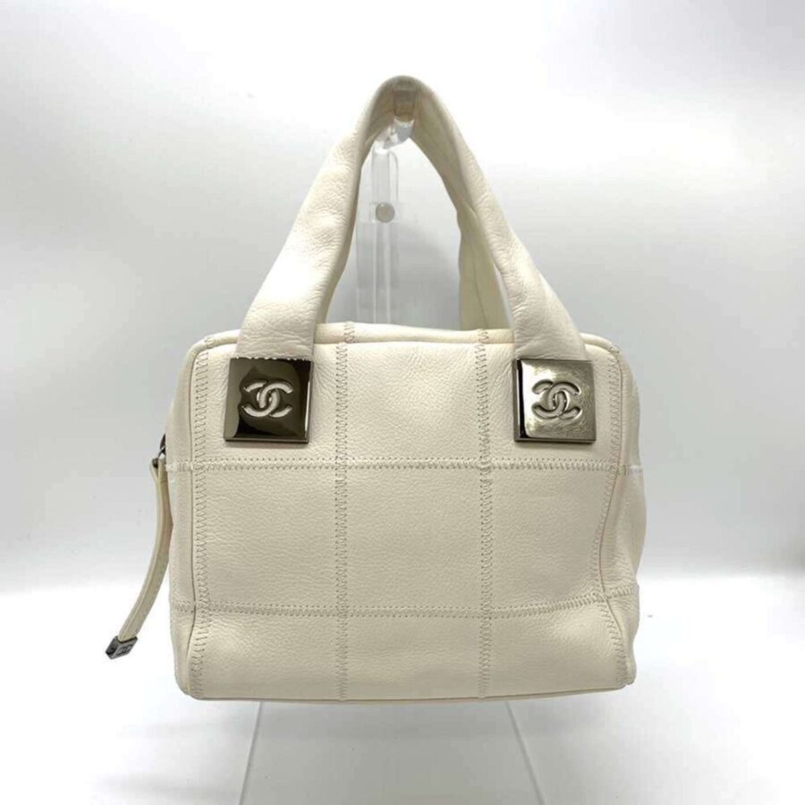Chanel Chocolate Bar Handbag Coco Mark Boston Soft Caviar Skin Leather CHANEL | Studio Nafay