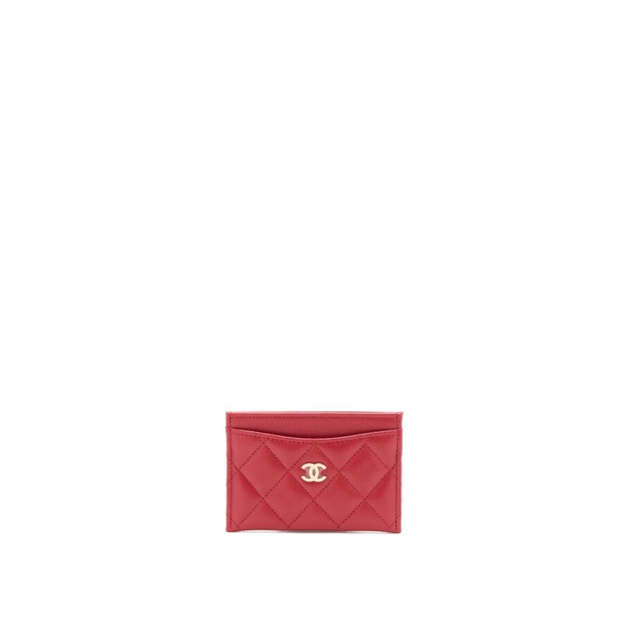 Chanel Classic Holder Caviar Red with SHW | Studio Nafay