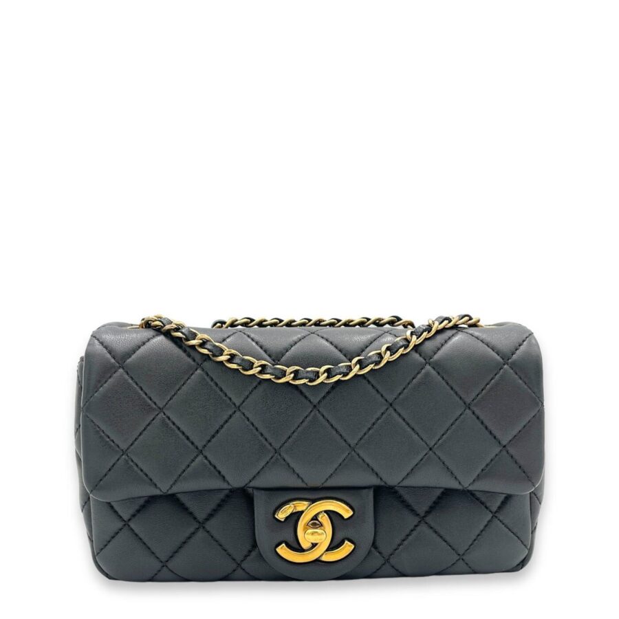 Chanel Classic Black Crossbody Bag in Lambskin, Gold hardware -001180DT | Studio Nafay
