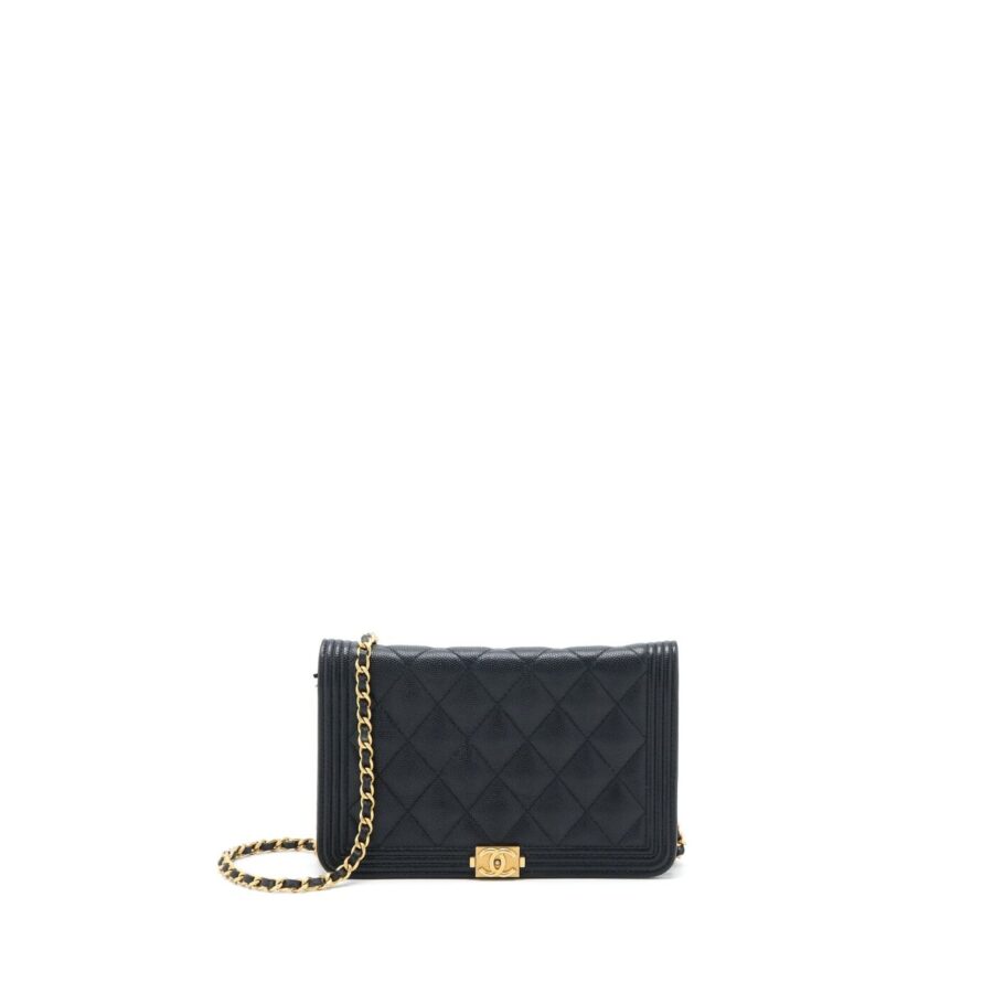 Chanel Classic Boy Wallet On Chain Caviar Black GHW | Studio Nafay