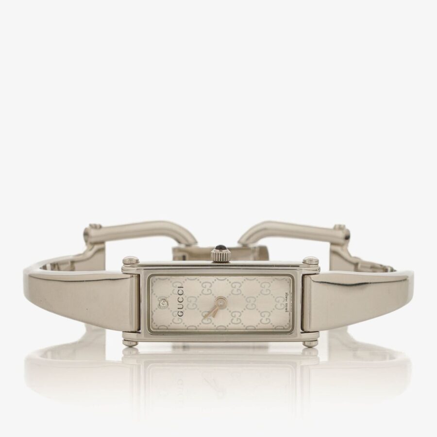 Gucci 1500L Rectangular Stainless Steel Watch | Studio Nafay