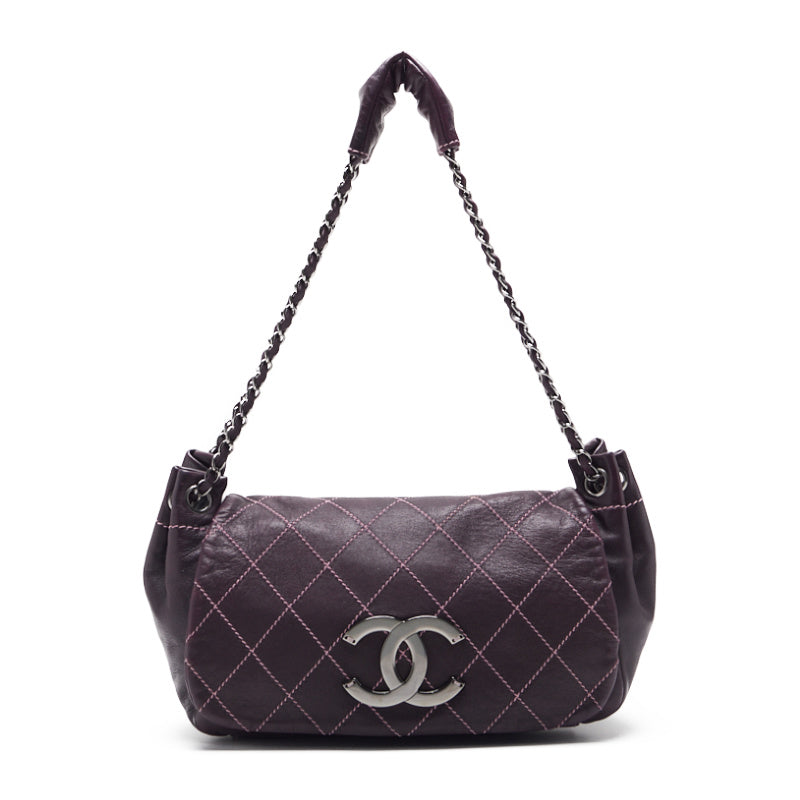 Chanel handbag silver – front view