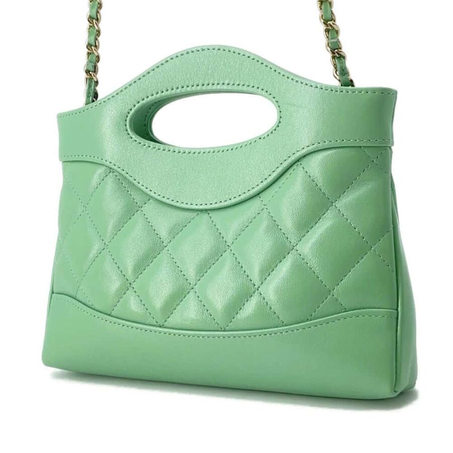 CHANEL CHANEL31 Mini ChainShoulder Bag Green Shiny Calf Leather Size Mini | Studio Nafay