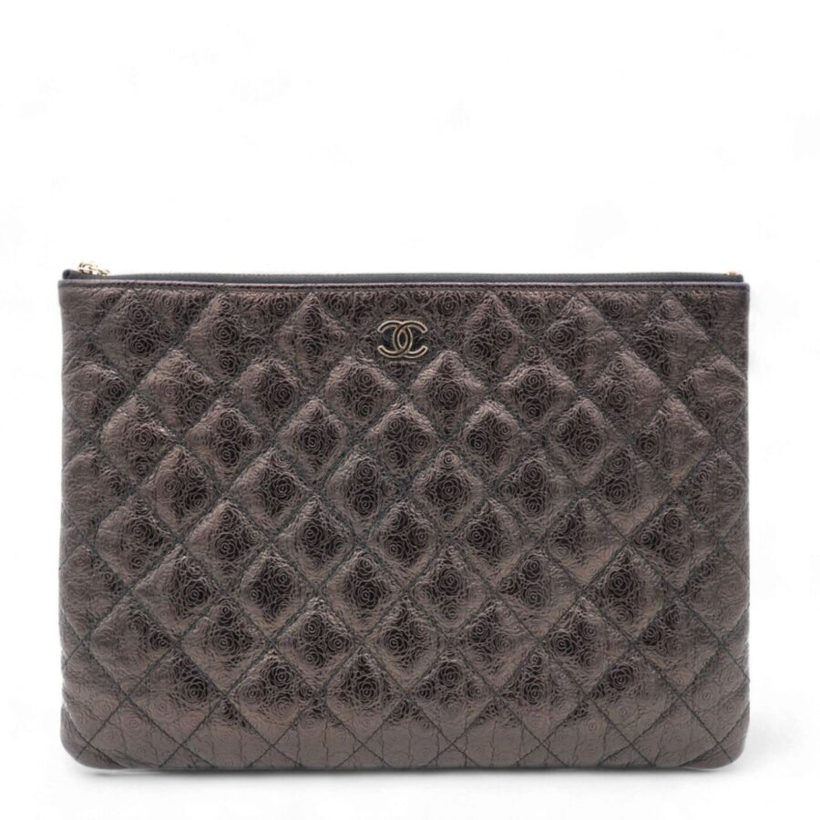 Chanel Classic Calfskin Rose-Embossed Clutch | Studio Nafay
