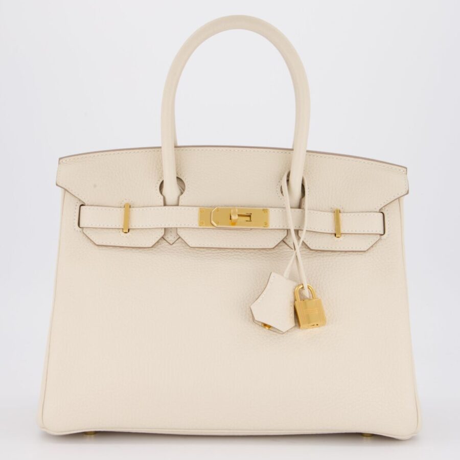 *VERY RARE* Hermes Birkin 30 Retourne Bag in Craie Togo Leather with Gold Hardware | Studio Nafay