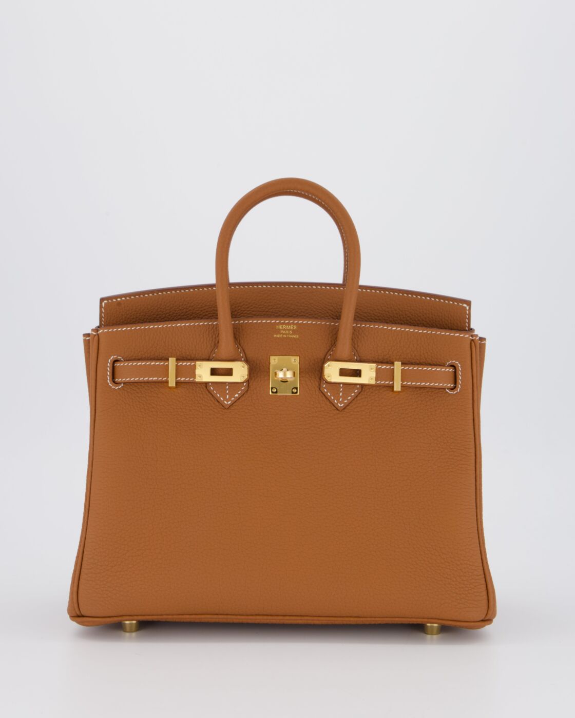*HOT* Hermes Birkin 25 Retourne Bag in Doré Togo Cuir avec Finitions dorées
