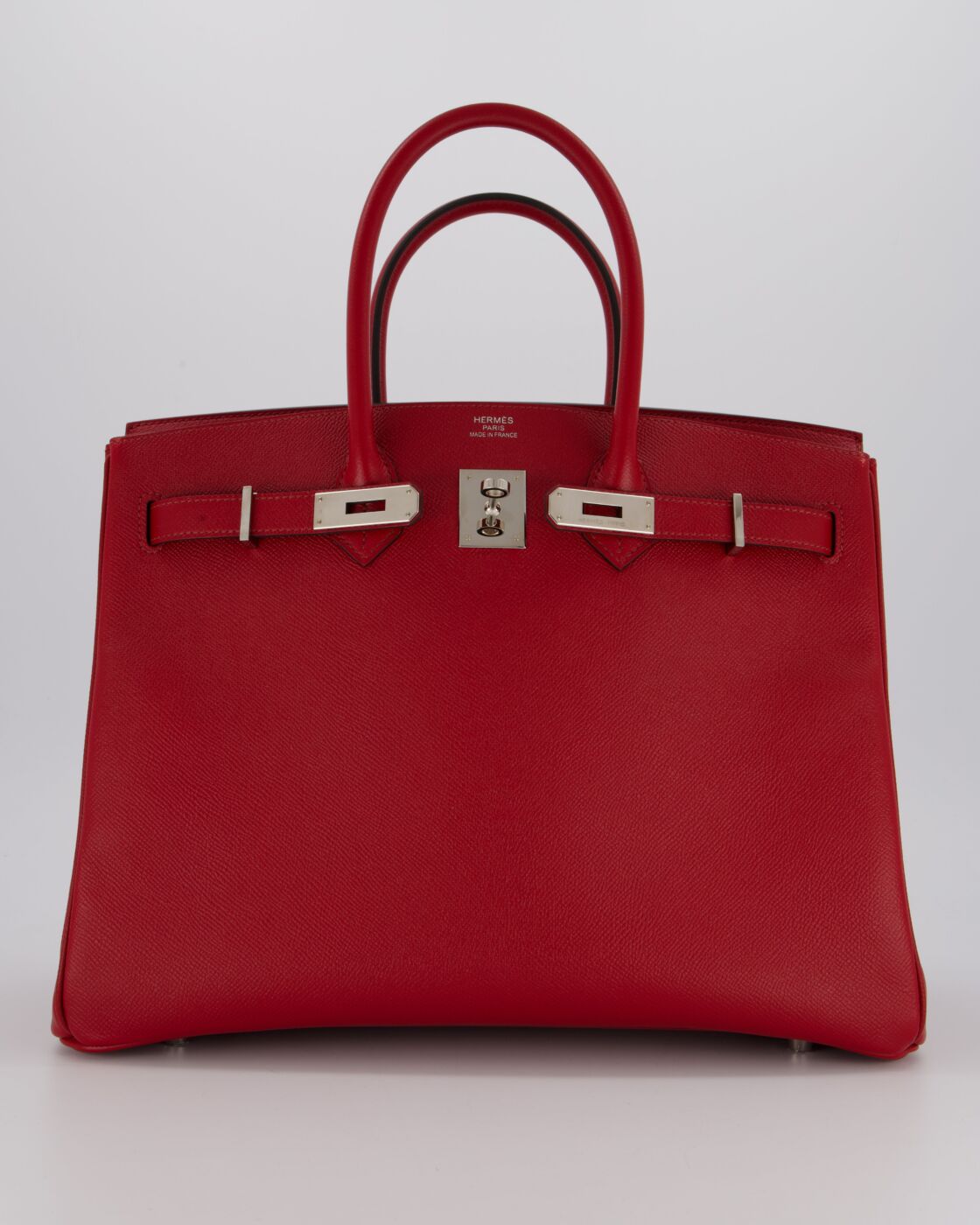 Hermes Birkin 35 Bag in Rouge Grenat Epsom Leather with Palladium Hardware