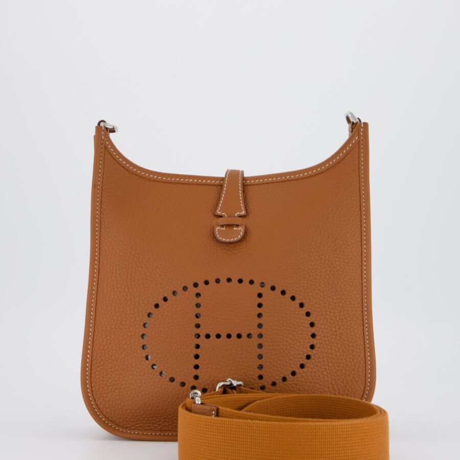 *RARE* Hermes Evelyne III 23 Bag in Gold Taurillon Clemence Leather with Palladium Hardware | Studio Nafay