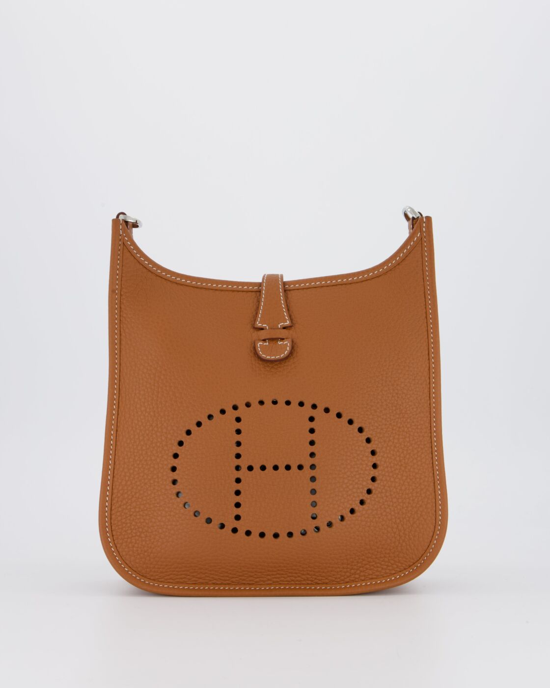 *RARE* Hermes Evelyne III 23 Bag in Gold Taurillon Clemence Leather with Palladium Hardware