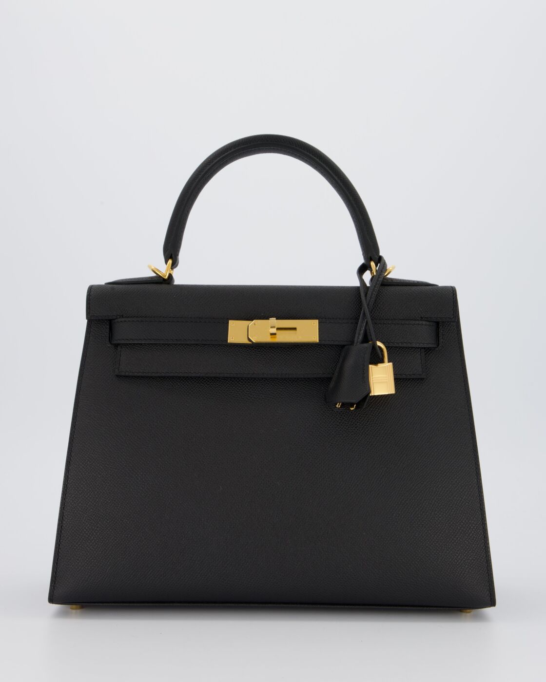 Hermes Kelly 28 Sellier Bag in Noir Epsom Leather with Gold Hardware