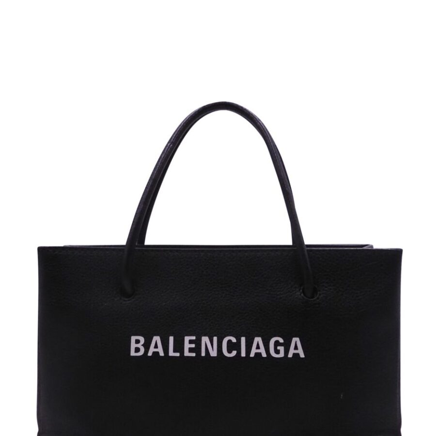 Horizontal Logo Shopping Tote Black | Studio Nafay