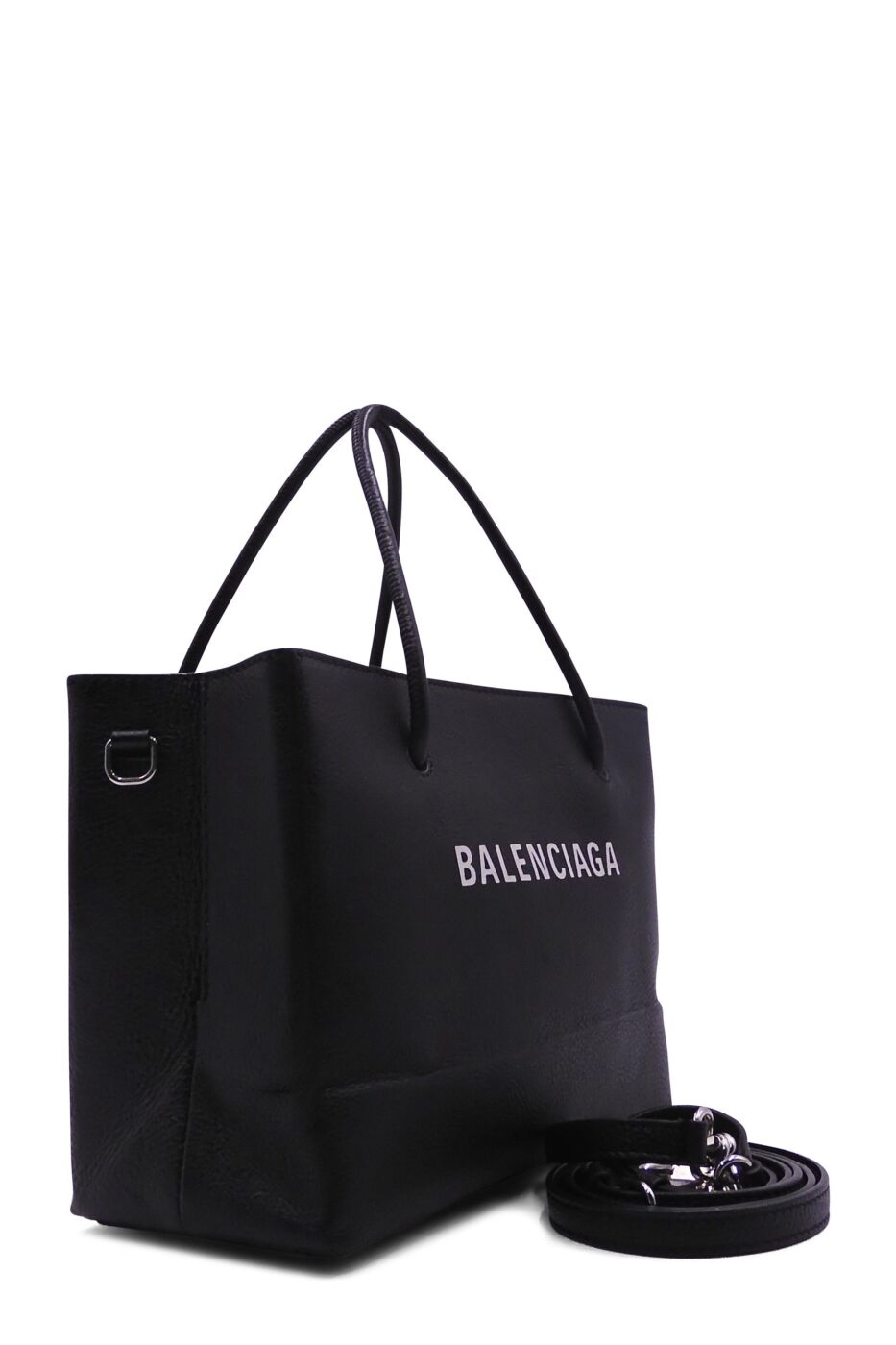 Horizontal Logo Shopping Tote Black