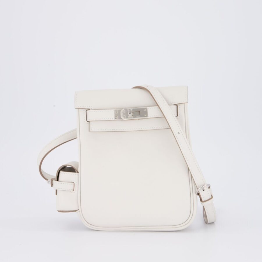 *RARE* Hermes Kelly Jump Backpack Bag in Gris Pale Swift Leather with Palladium Hardware | Studio Nafay